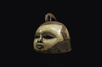 バウレ族 穏やかなヘルメットマスク m_058