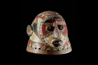 グルンシ族 呪術的なカラフルマスク m_075