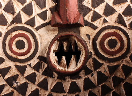 ブワ族 丸いフクロウのマスク m_039