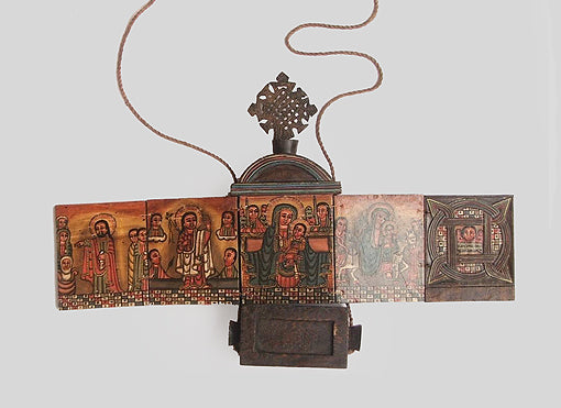 エチオピア 壁掛けタイプ(?)のコプト教イコン o_073