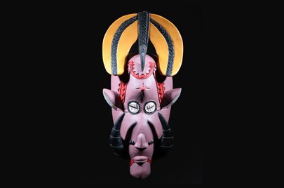 セヌフォ族　現代アーティストの彩色マスク　m_109