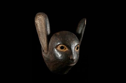 マクア族 動物形の儀式マスク m_012