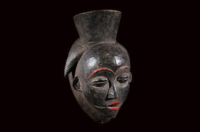 プヌ族　カモメの眉と唇がまっ赤なマスク　m_092