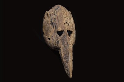 ドゴン族　抽象的にとがったフォルムの動物マスク　m_095