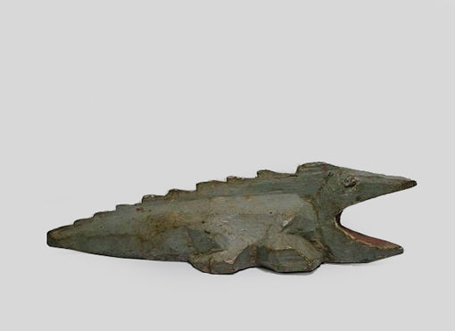 アダン族　お口あんぐりのワニの木像　f_056