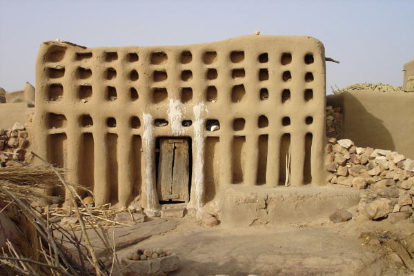 ドゴン族　スプリングヘッドのカップル像　f_099