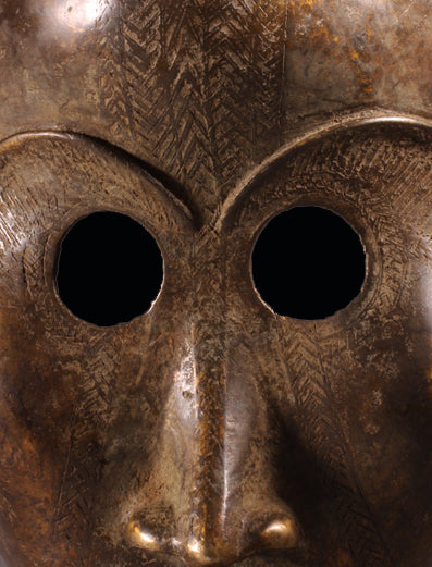 ダン族　鈍い光沢のブロンズマスク　m_047