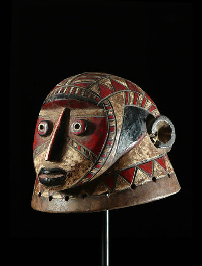 グルンシ族　呪術的なカラフルマスク　m_075