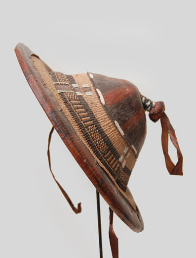 ドゴン族　天然素材の編み込み帽子　o_053