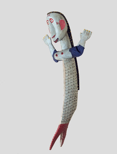 バマナ族　手の込んだ奇妙な人魚のオブジェ　o_060